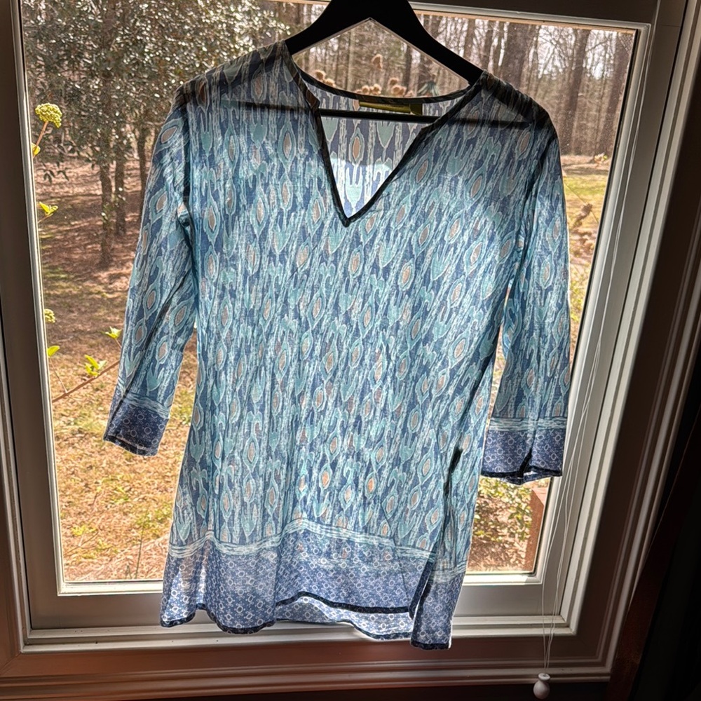 Blue Patterned Women's Top